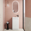Mini Hartelle Fluted Floor Standing Matte White Cabinet