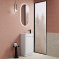 Mini Hartelle Fluted Floor Standing Matte White Cabinet
