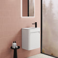 Mini Hartelle Fluted Wall Hung Matte White Cabinet
