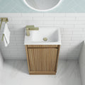 Mini Ravia Fluted Floor Standing Harvest Oak Cabinet