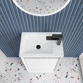 Mini Ravia Fluted Floor Standing Matte White Cabinet