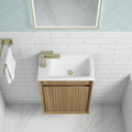 Mini Ravia Fluted Wall Hung Harvest Oak Cabinet