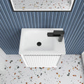 Mini Ravia Fluted Wall Hung Matte White Cabinet