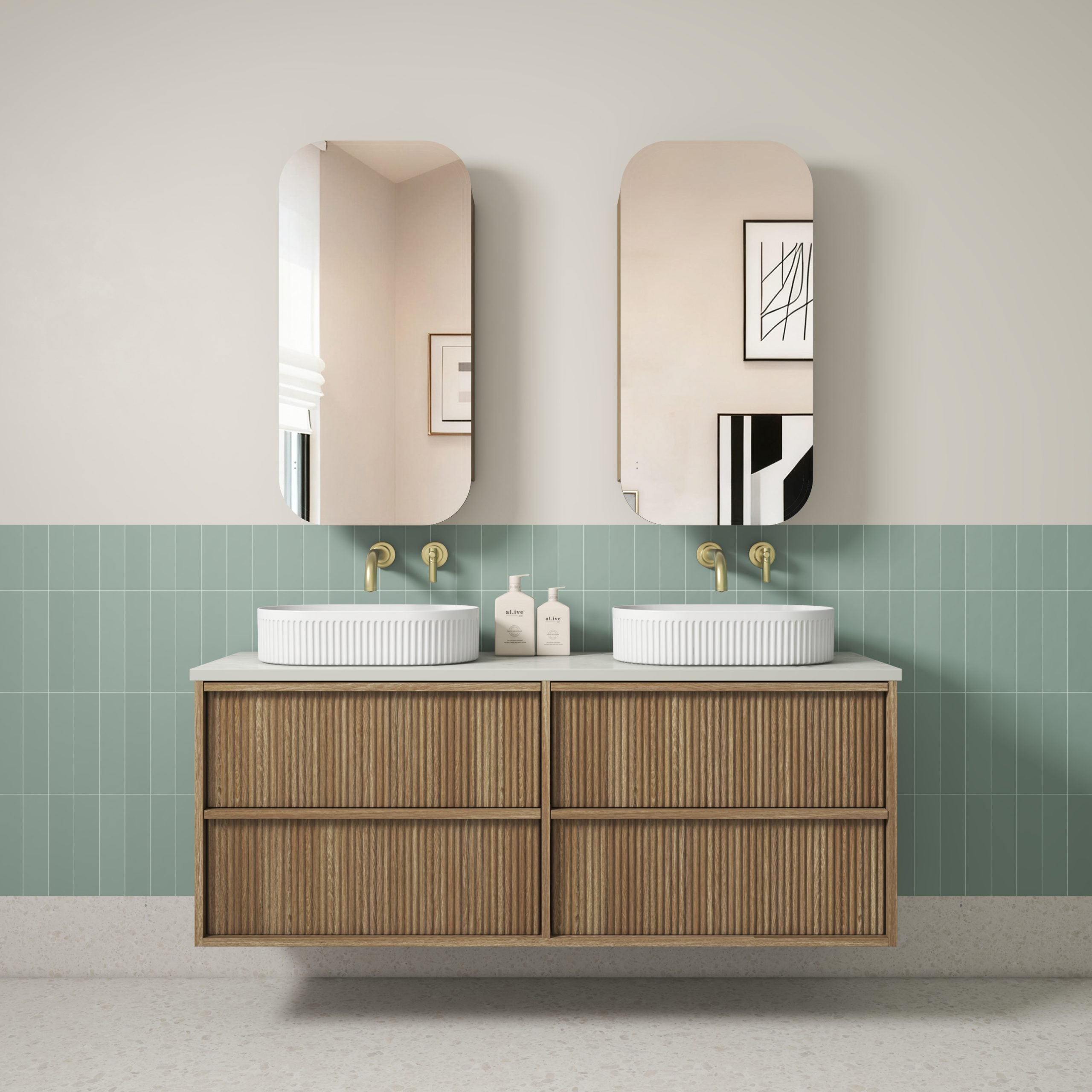 Venetta Fluted Framed Wall Hung