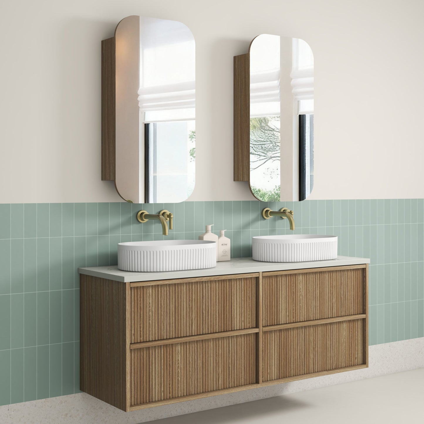 Venetta Fluted Framed Wall Hung