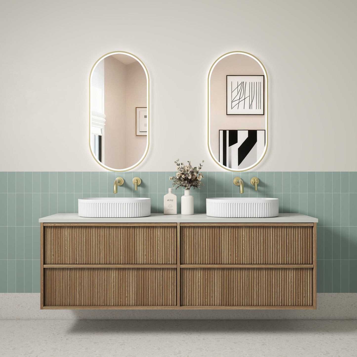 Venetta Fluted Framed Wall Hung