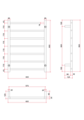 SS4412 12Volt Straight Square Polished Ladder Heated Towel Rail