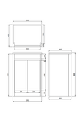 Pako Free Standing Vanity PVC Woodgrain Grey Oak Flat-pack PK64L