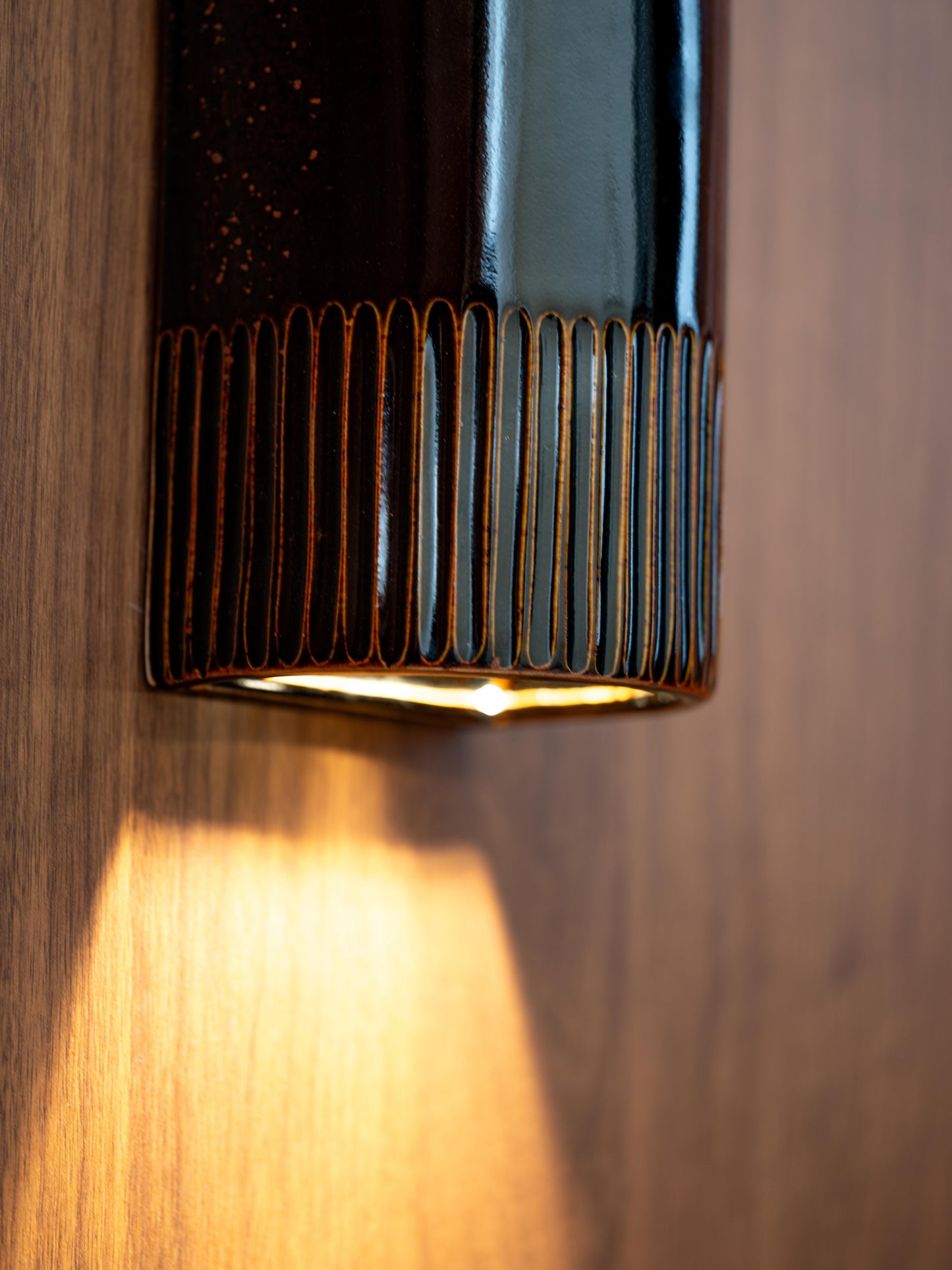 We Ponder Day Short Exterior Burnt Toast Ceramic Wall Light