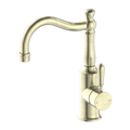 YORK BASIN MIXER HOOK SPOUT WITH METAL LEVER AGED BRASS