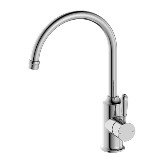 YORK KITCHEN MIXER GOOSENECK SPOUT WITH METAL LEVER CHROME