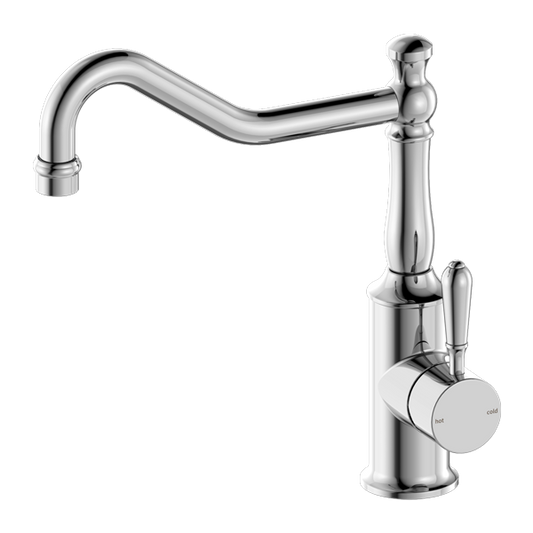YORK KITCHEN MIXER HOOK SPOUT WITH METAL LEVER CHROME