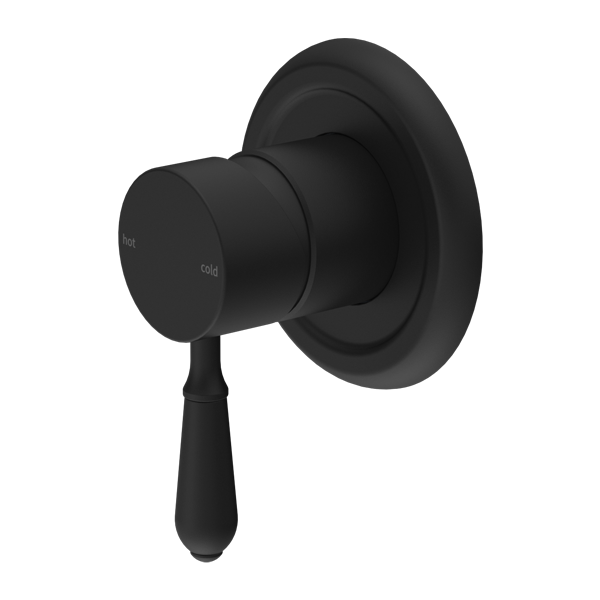 YORK SHOWER MIXER WITH METAL LEVER MATTE BLACK