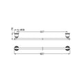 YORK SINGLE TOWEL RAIL 600MM MATTE BLACK
