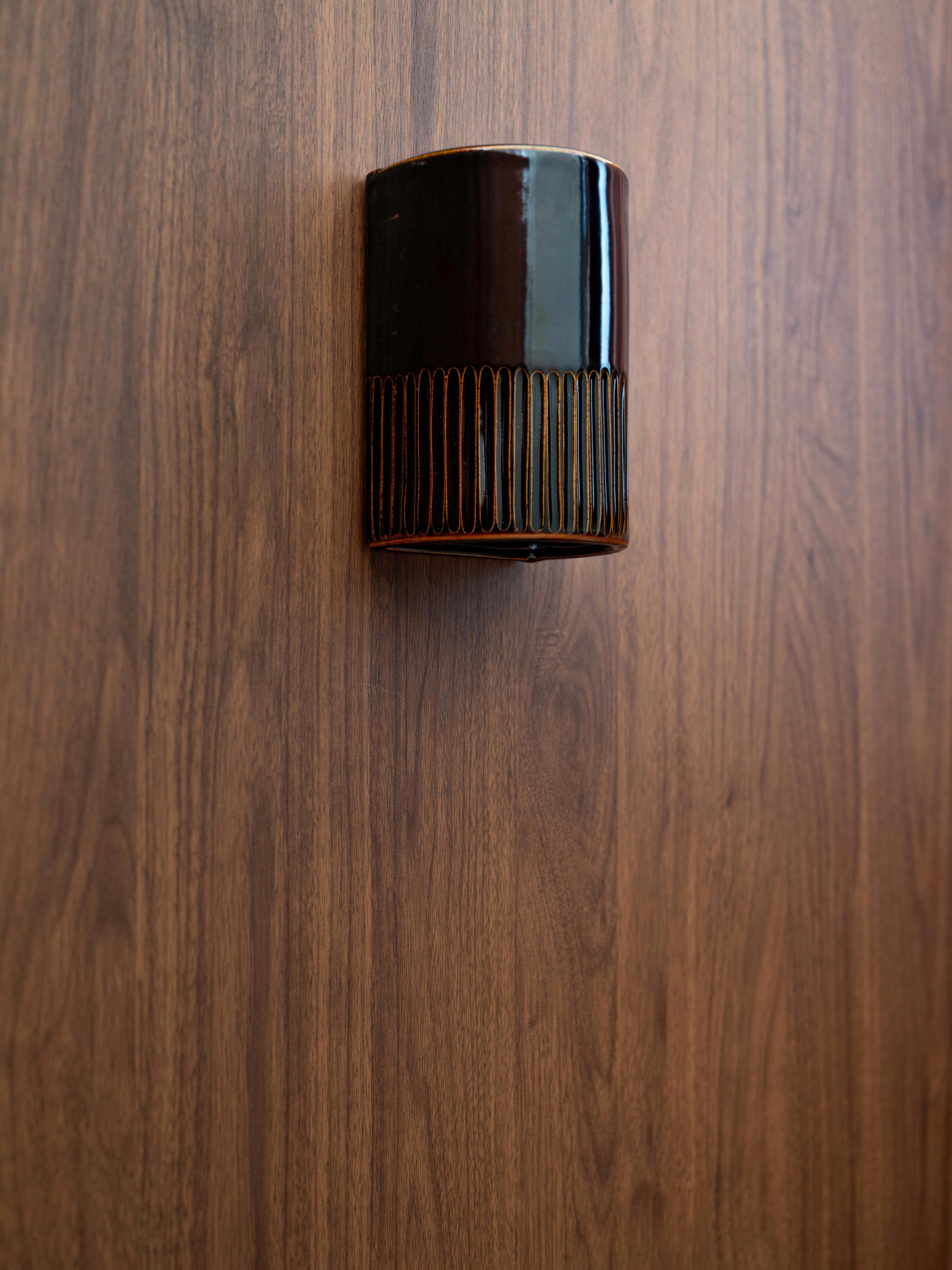We Ponder Day Short Exterior Burnt Toast Ceramic Wall Light