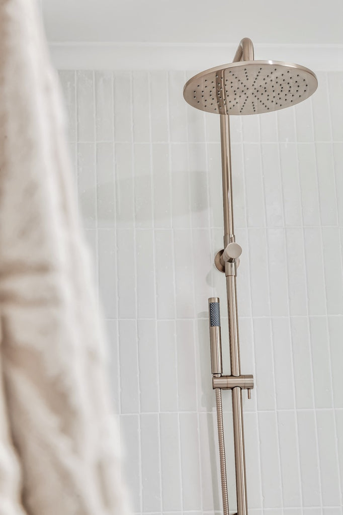 ROUND COMBINATION SHOWER RAIL, 300MM ROSE, SINGLE FUNCTION HAND SHOWER
