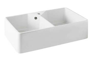 Chester 80 x 50 Double Flat Front Fine Fireclay Farmhouse Butler Sink — Fireclay & Ceramic, Kitchen Sinks