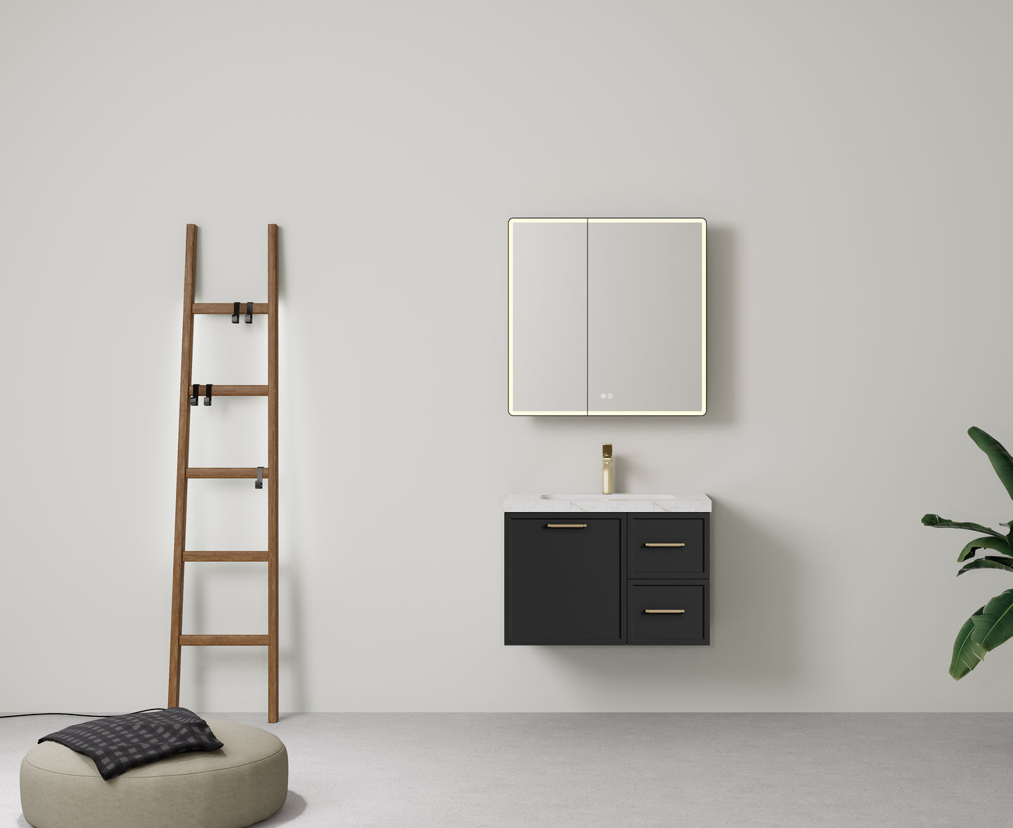 Kingsley Federation Wall Hung PVC Cabinet Matte Black