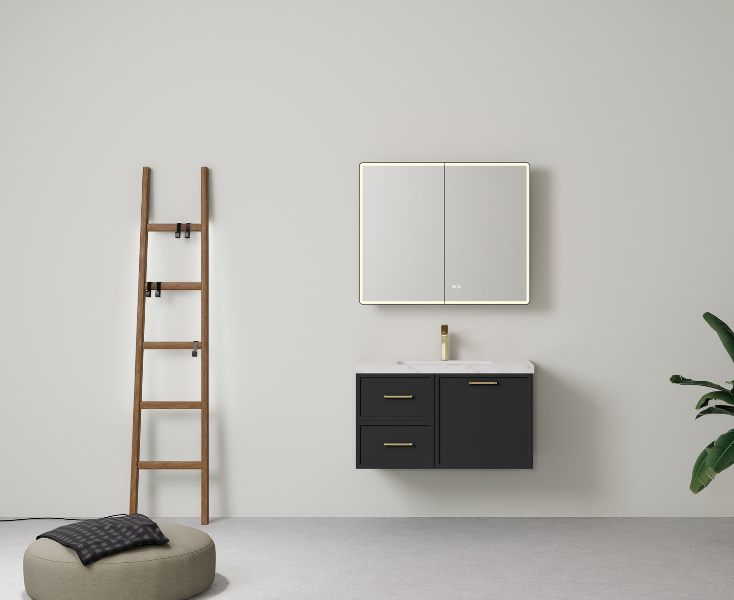 Kingsley Federation Wall Hung PVC Cabinet Matte Black