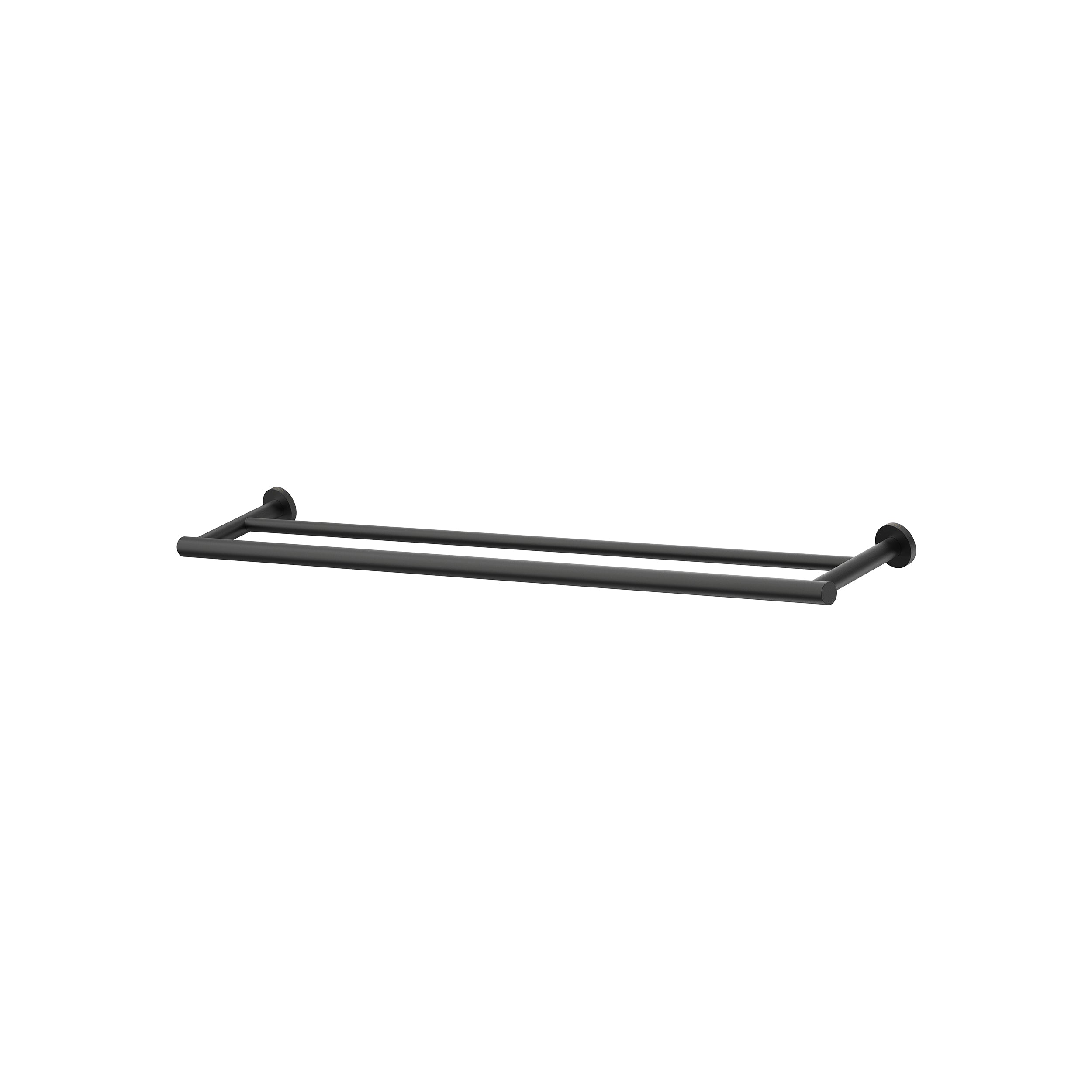 Argia Double Towel Rail 800 - Matte Black [Electroplated]