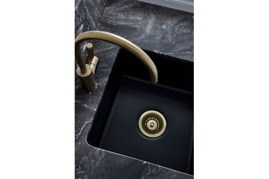 90 x 50mm Brushed Brass Basket Waste with Long Screw