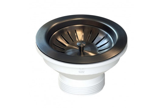 90 x 50mm Brushed Gunmetal Basket Waste with Long Screw