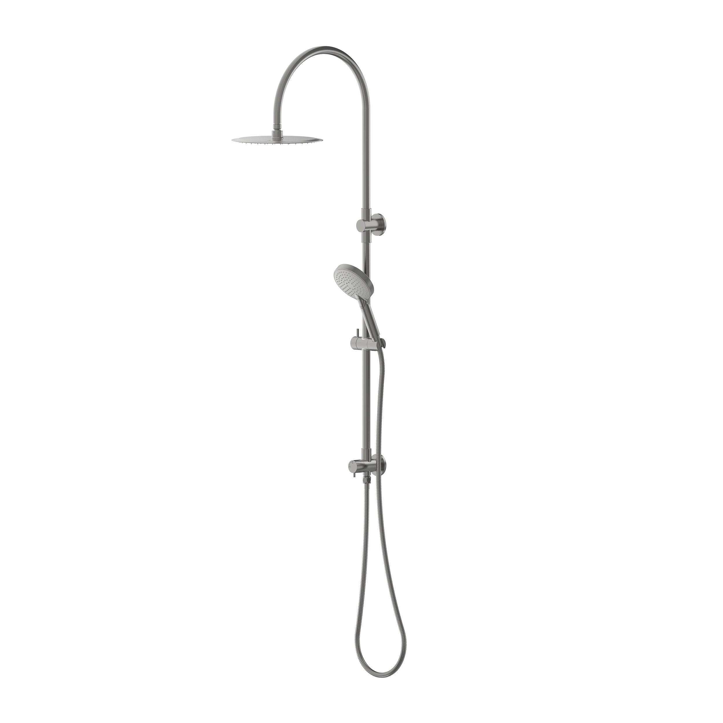 Elanna Combination Shower Set with Gooseneck Arm - Gun Metal [PVD]