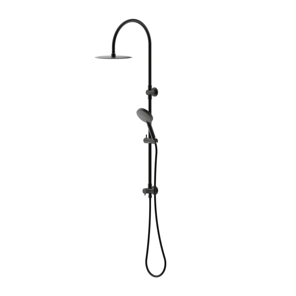Elanna Combination Shower Set with Gooseneck Arm - Matte Black [Electroplated]