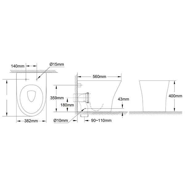 Signature Hygiene Rim Back to Wall Pan