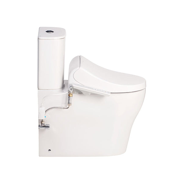Cygnet Square HygieneRimless Close Coupled Back to Wall Bottom Inlet Suite with Spalet E-Bidet Seat
