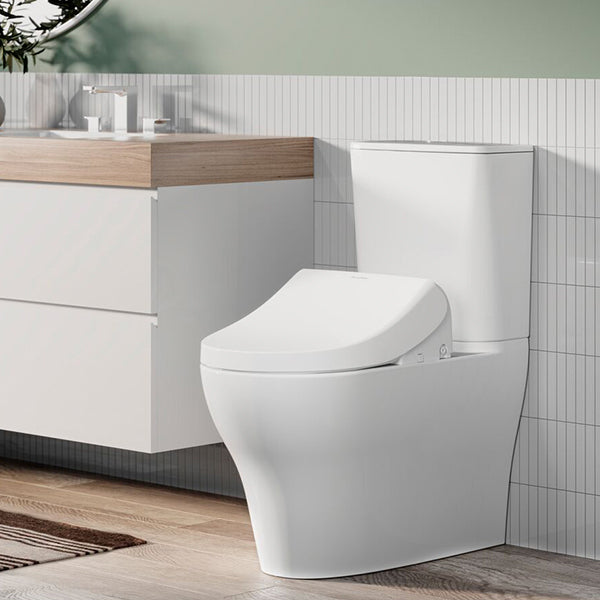 Cygnet Square HygieneRimless Close Coupled Back to Wall Bottom Inlet Suite with Spalet E-Bidet Seat