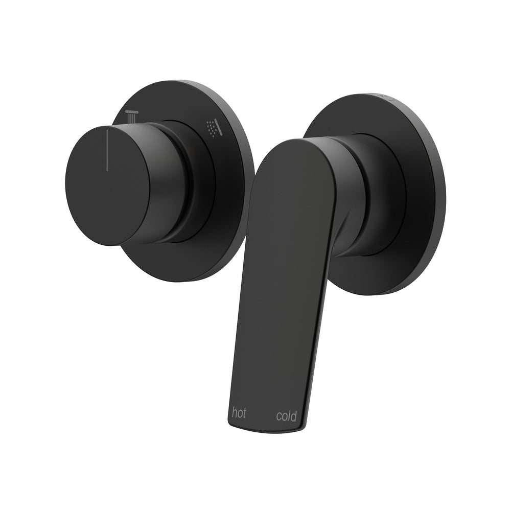 Sereia Shower/Wall Mixer with Diverter Trim Kit - Matte Black [Electroplated]