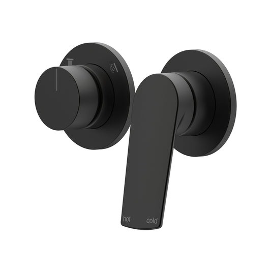 Sereia Shower/Wall Mixer with Diverter Trim Kit - Matte Black [Electroplated]