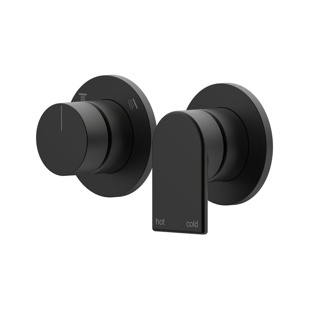 Lekki Shower/Wall Mixer with Diverter Trim Kit - Matte Black [Electroplated]