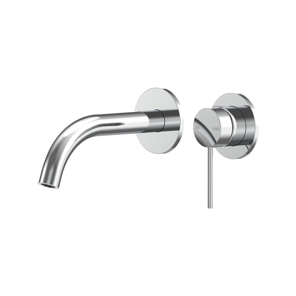 Argia Wall Basin/Bath Mixer Set 180 Curved Spout Trim Kit Lead Free - Chrome
