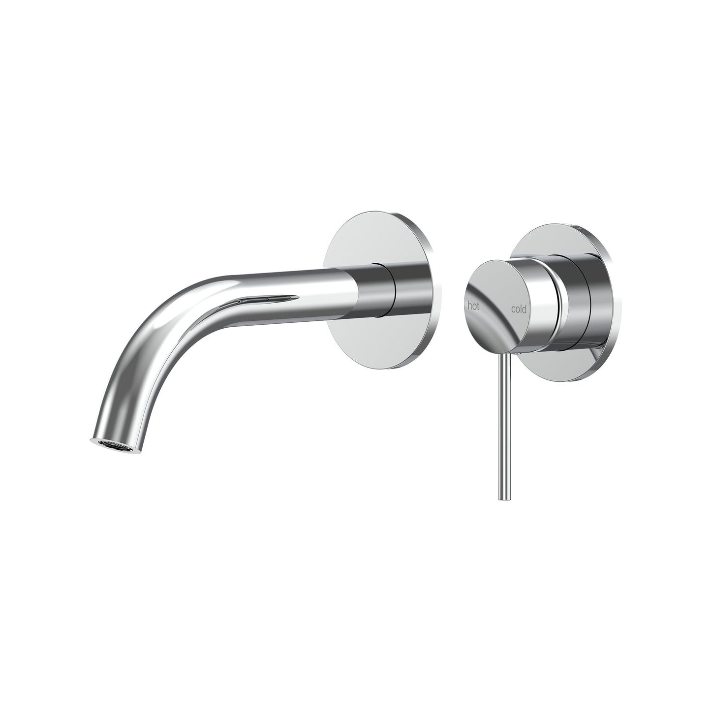 Argia Wall Basin/Bath Mixer Set 180 Curved Spout Trim Kit Lead Free - Chrome