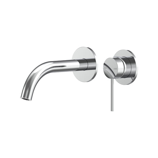 Argia Wall Basin/Bath Mixer Set 180 Curved Spout Trim Kit Lead Free - Chrome