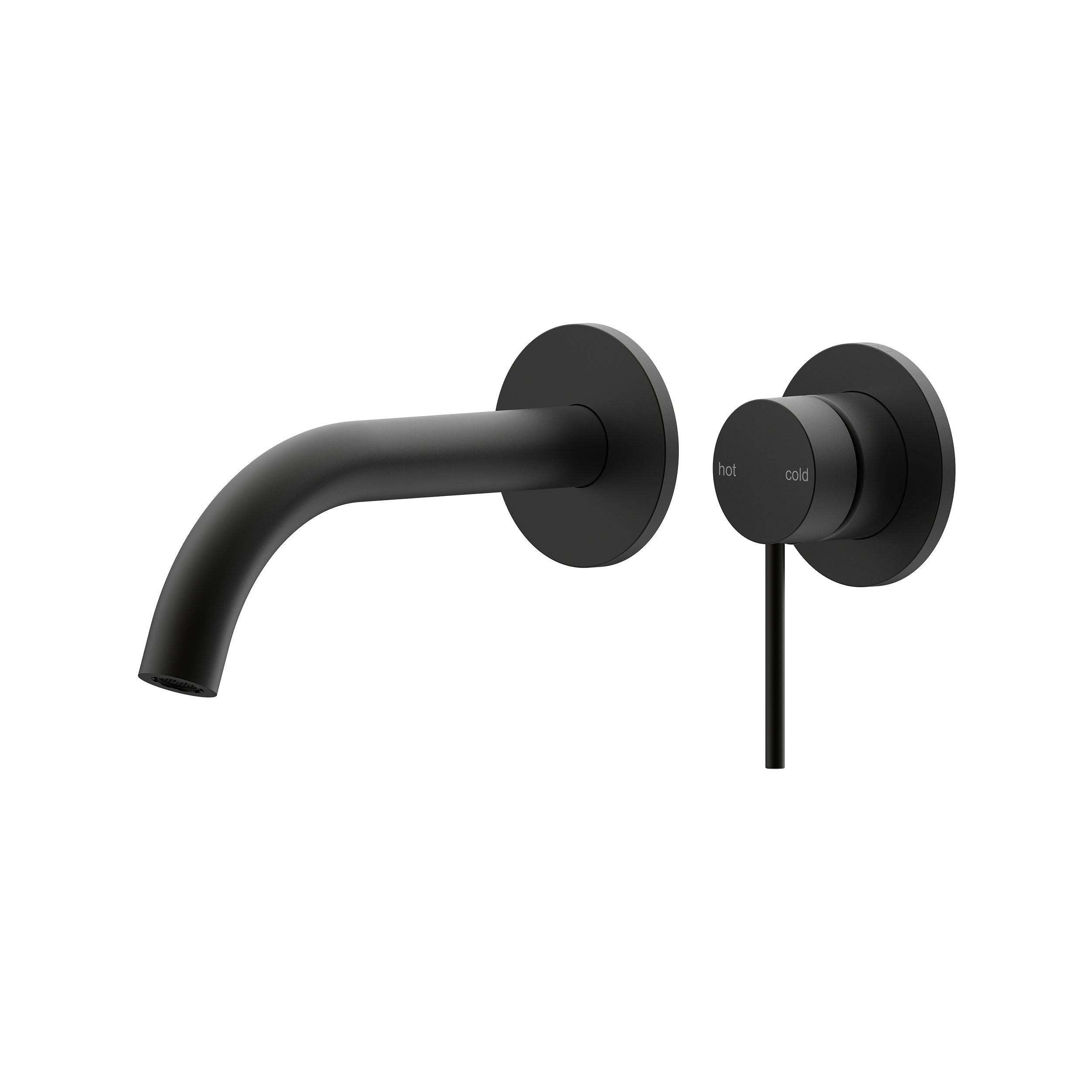 Argia Wall Basin/Bath Mixer Set 180 Curved Spout Trim Kit Lead Free - Matte Black [Electroplated]