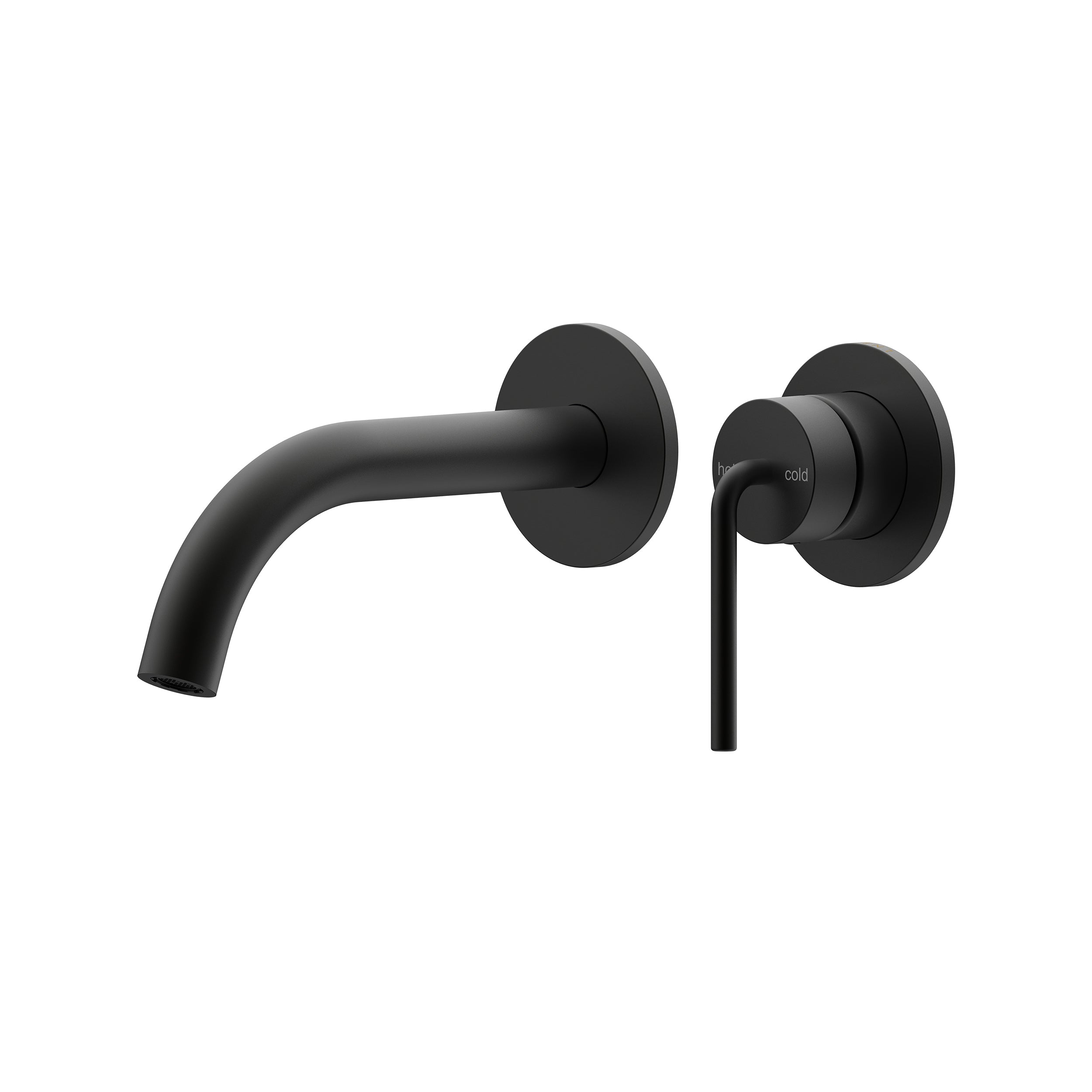Meira Wall Basin/Bath Mixer Set 180 Curved Spout Trim Kit Lead Free - Matte Black [Electroplated]