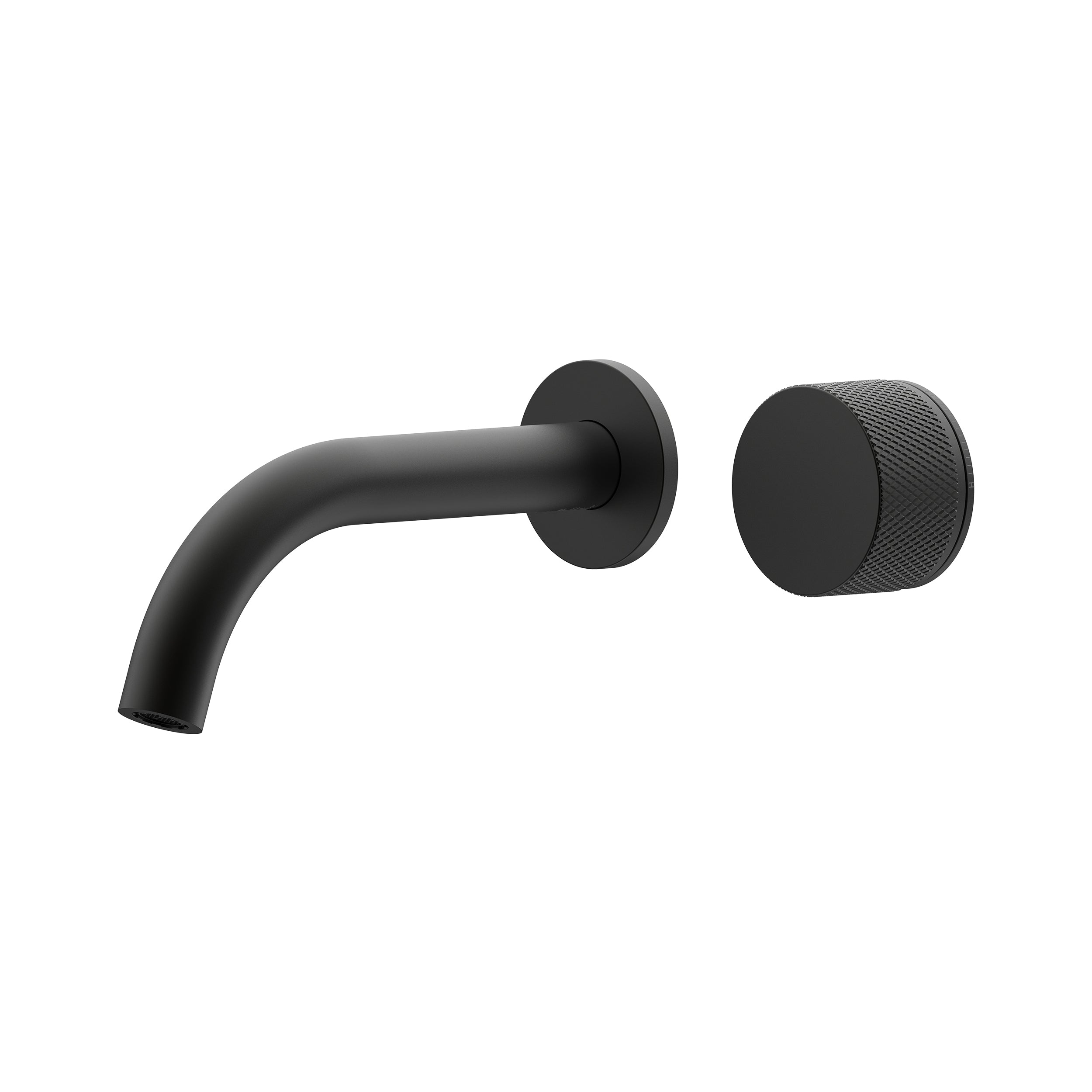 Leggero Wall Basin/Bath Progressive Mixer Set 180 Curved Spout Trim Kit Lead Free - Matte Black [Electroplated]