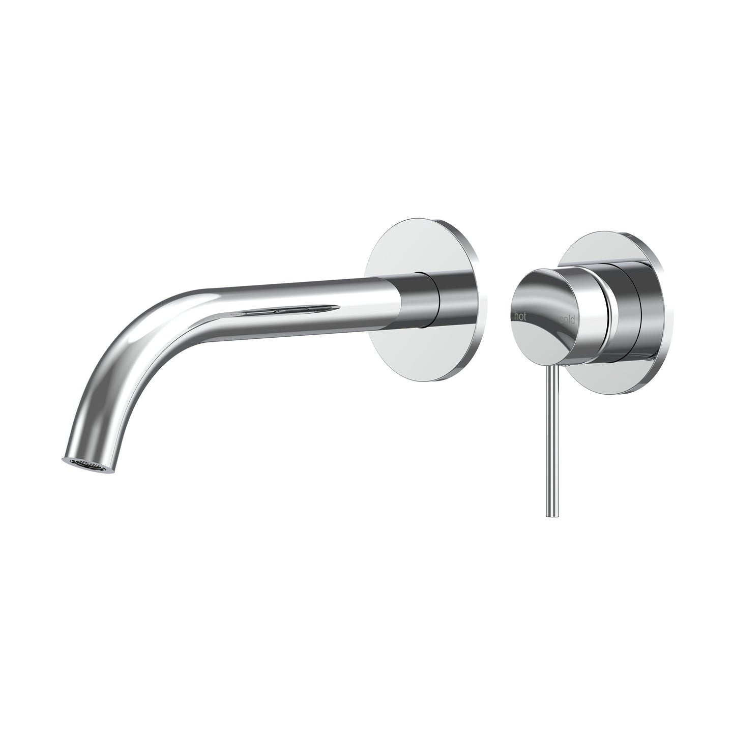 Argia Wall Basin/Bath Mixer Set 220 Curved Spout Trim Kit - Chrome