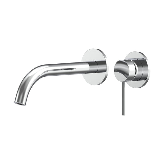 Argia Wall Basin/Bath Mixer Set 220 Curved Spout Trim Kit - Chrome