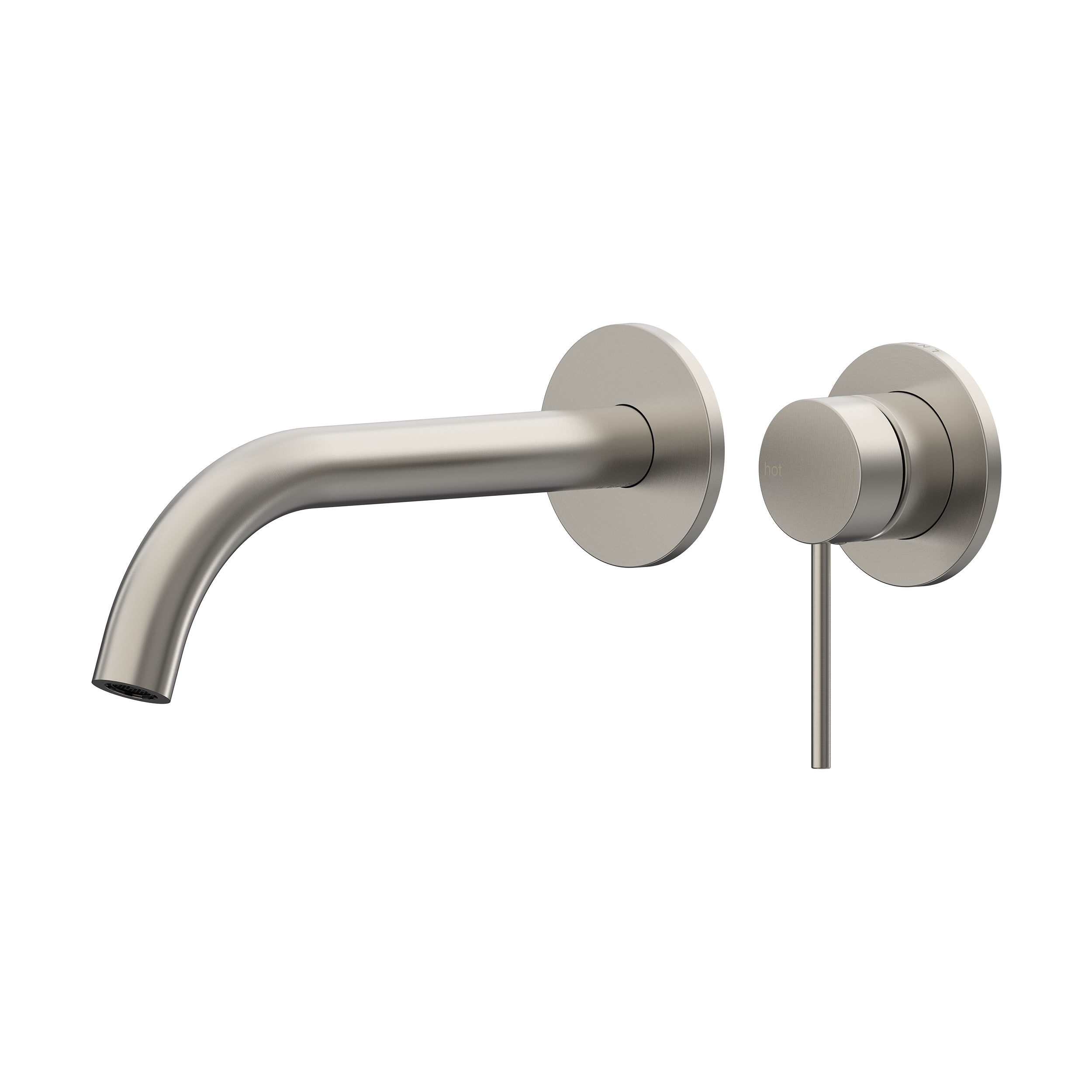 Argia Wall Basin/Bath Mixer Set 220 Curved Spout Trim Kit - Brushed Nickel [PVD]