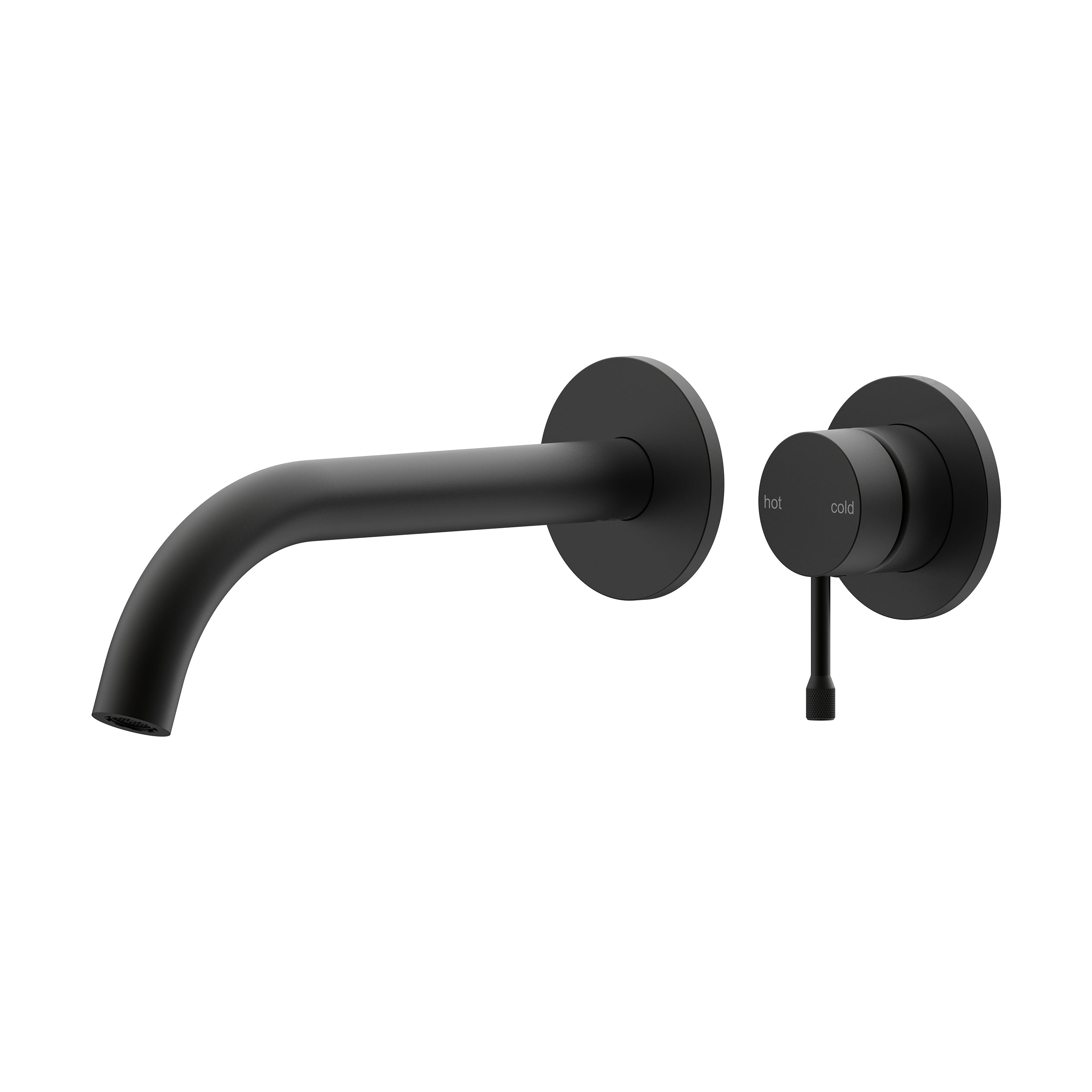 Leora Wall Basin/Bath Mixer Set 220 Curved Spout Trim Kit Lead Free - Matte Black [Electroplated]