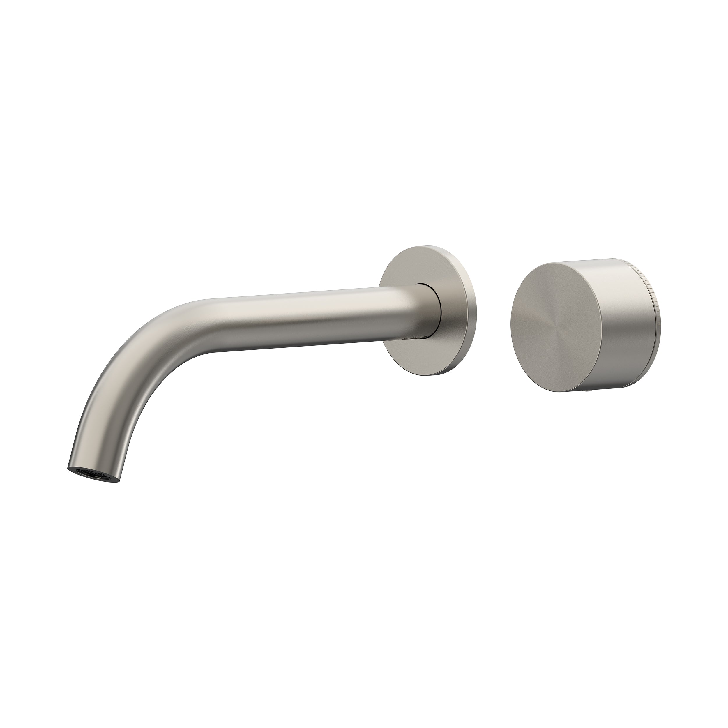Cahya Wall Basin/Bath Progressive Mixer Set 220 Curved Spout Trim Kit Lead Free - Brushed Nickel [PVD]