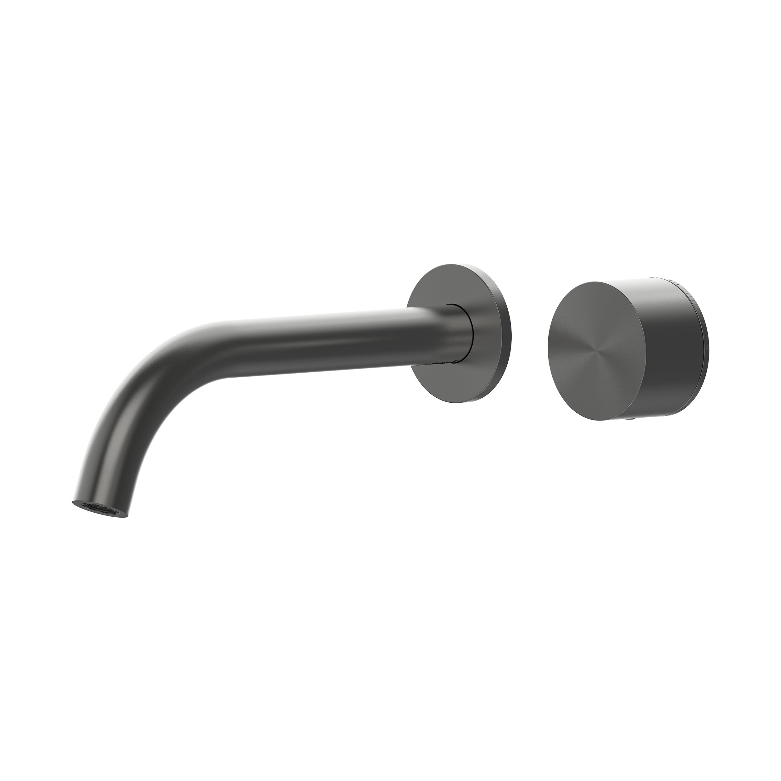 Cahya Wall Basin/Bath Progressive Mixer Set 220 Curved Spout Trim Kit Lead Free - Gun Metal [PVD]