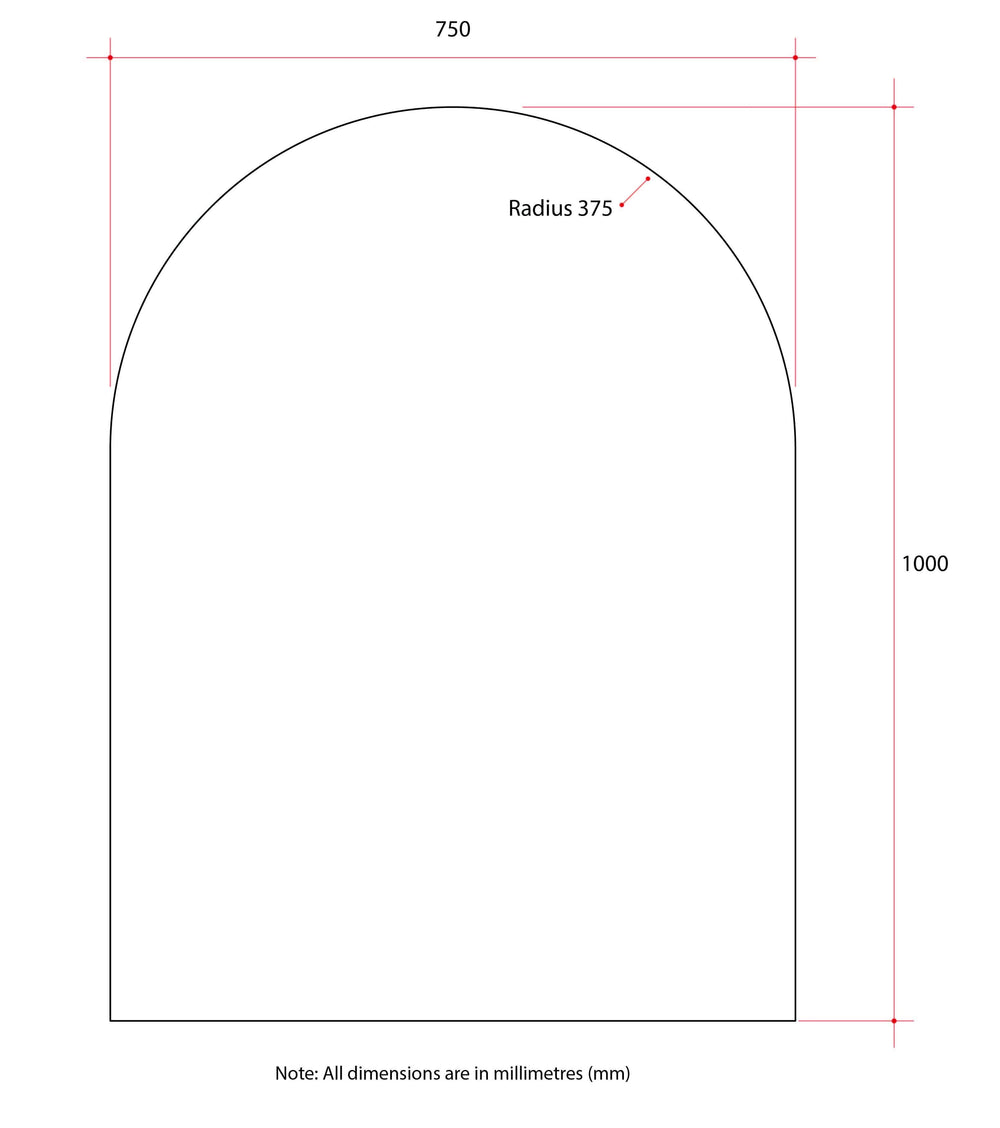 AC7510GT Church Shape Polished Edge Mirror Glue-to-Wall