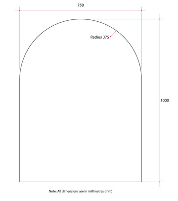 AC7510GT Church Shape Polished Edge Mirror Glue-to-Wall