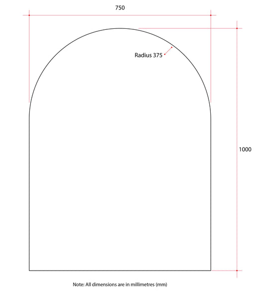 AC7510GT Church Shape Polished Edge Mirror Glue-to-Wall