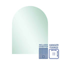 AC7510HND Church Shape Polished Edge Mirror with Hangers including demister